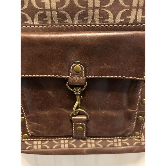 Fossil Brown Jacquard and Leather Shoulder Bag - Picture 7 of 9